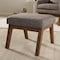 Baxton Studio Aberdeen Walnut Wood Finishing and Gravel Upholstered Ottoman 133-7145 - alternate 6